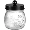 Regelbunden Mason Jar Badrum Apothecary Jars Vanity Organizer - Silver Oild Rubbed Bronze Matte Black Canister Glas för bomullspinne - inga burkar