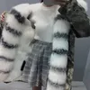 New Arrival Snow Kurtki Białe Szary Futro Futro Plątko Pani Furs White Rabbit Fur Lining Pink Canvas Długie Kobiety Parki