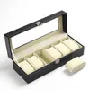 PU Leather Watch Boxes 2 3 5 6 10 12 20 24 Grids Storage Organizer Box Display Watch Case326Q