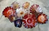 Antique Style Murano Glass Flower Plate Arts Lamps Living Room Hanging Plates Art for Wall Decor