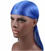 Män Durags Silky Durag Mens Designer Mössor Kepsar Satin Bandana Turban Parykar Headbane Headband Piratkopiera manliga hårtillbehör