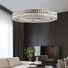 Luzes pendentes de luxo pós-modernas lâmpadas de sala de estar 2023 novo estilo minimalista moderno anel redondo de cristal luzes pendentes