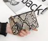 DHL 50PCS Snakeskin Coin Purses Women PU Ultra-Thin Short Flap Min Plånbok med Tassel