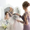 New Lilac Bridesmaid Dresses Mermaid Sheer Neck Long Sleeves Sweep Train Bridesmaids Gowns With Lace Applique Illusion Back Formal279C