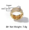 Men Iced Out 360 Eternity 8 mm 10 mm Pierres carrées trapézoïdales Bling Anneaux Micro Pave Cumbic Zirconia Diamonds Simulats HipHop Ring7251286