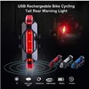 Vélo de vélo légers à LED rechargeable arrière-feu arrière USB Sécurité de la queue arrière avertissement Cycling Light Portable Flash Light Super Bright3598656