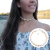 Vsco puka shell halsband för vsco tjej vävda naturliga skal hawaiian stil avslappnad strand snäckskal chokers party present