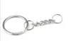 Polished 25mm Keyring Keychain Split Ring with Short Chain Key Rings Women Men DIY Key Chains Accessories
