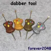 New Arrival 4 colors Dabber tool with fashion deign stickers stainless steel wax Dab tool 120mm Jars