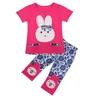 Flickor Påskkläder Satser Kids Kanin Ear Toppar Byxor Passar Baby Vårkanin Kläder Boys Sommar Tryckt T-shirt Blommor Byxor Outfits B7193