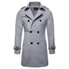 Autumn And Winter 2022 Est Large Size Men's Long Coat Woolen Cloth Overcoat Black Grey Colors S-xxl Sizes Men Trench