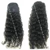 Celebridade rabo de cavalo penteado para mulheres negras lado parte encaracolado cordão rabo de cavalo cabelo humano mulheres extensão do cabelo natural 1b 100g-160g