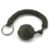 Utomhussäkerhetsskydd Black Monkey Fist Steel Ball Nyckelkedja för tjejcamping Självförsvar Lanyard Survival Broken Windows T5229177