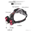 Blask LED Headlamp Zoomable Reflektor 1T6 + 4XPE + COB LED Lampa Koralka Oświetlenie zewnętrzne 5 Tryby przełączania Użyj 2x18650 baterii