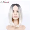 Cheap! Nicole 12inch African American Straight Bob Wigs Short Shoulder Length Ombre White/ Blonde /Brown 6 Colors Free Shipping