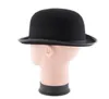 Parti Şapkaları Siyah Saten His Hat Sihirbaz Beyefendi Yetişkin 20's Kostüm Smokin Yuvarlak Kap Cadılar Bayram