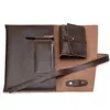 Ny Real Leather Retro Business MacBook BROOFCESS BAG Support Custom Notebook Storage Bag för I PAD239Q