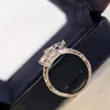 Fashionspring new S925 silver plated 18K gold asymmetric white gold diamond ring with gift box248v4633181