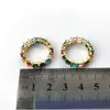 Gold filled Rainbow CZ finger rings,Trendy Sparkling cubic Zircon Stone Micro Paved for party wedding jewelry gift R191