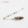 7 Chakra Stone Chain Dowsing Bullet Wish Bottle Crystal Quartz Amethyst Pendants Pendulum Natural Stone Reiki Smycken