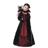 Wholesale-Children Girls Gothic Vampire Halloween Costumes for Kids Princess Cosplay Costume Long Carnival Party Dress