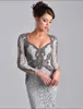 2020 Ny ankomst Långärmad Lace Aftonklänningar Mermaid Luxury Beading Prom-kappor 2020 Nyaste Robe de Soiree BC1709