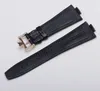 Schwarze dunkelblaue Armbänder aus echtem Rindsleder, passend für Constantin 47660 000G-9829 Uhr, 25 mm, 9 mm Bandanstoß, Overseas-Uhrenarmbänder, Armband288u