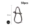 100pcs/bag Gourd Stainless Steel Hook Swivel Solid Rings 안전 스냅 패스트 클립 잠금 스냅 커넥터 낚시 태클 도구