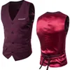 9 couleurs hommes gilets couleur unie affaires formel hommes gilet mode marié smoking porter des gilets de marié décontracté mince gilet personnalisé 2695