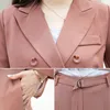 Fashion Elegant Work Business Pants Suits For Women Single Breasted Blazer Jacket And Shorts Two-piece Set Female Office Uniform1