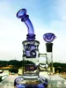 8-Zoll-Dab-Ölbohrinsel Fab Egg Glas Wasserpfeife Recycler Duschkopf Bong berauschendes Glas Lila Glaskunst mit lila Schüssel