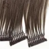 Weaves New Hair Products Customized Color Available 6D Human Hair Extensions #4 Highlight 25grams/bag Can Be Styled With Iron For Women