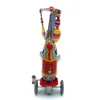 NB Мультфильм Tinplate Wind-Up Toy, Слоны ездить трехколесные, испанский Акробатика, Ностальгический Украшение, Kid Xmas День подарков Collect, MS814,2-2