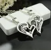 Ciondolo in argento cuore collana di modo t-Cuore d'argento della collana di puzzle della lettera di amore placcato per il regalo di Natale del regalo