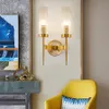 BEIAIDI American Golden Gss LED Wall mp E27 Sala de estar el Project Wall Light Sconces Post Modern Bedroom Cabeceira mp90028164237349
