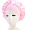 Copricapo in raso da donna per la cura dei capelli lunghi in tinta unita da 58 cm, cappello da notte per dormire, avvolgente per la testa in seta, regola le cuffie da doccia