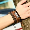 Update Geloof Armband Verstelbare Weave Charm Gevlochten Leer Meerlaagse Armbanden Polsbandje Banle Manchet Dames Heren