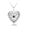 925 Sterling Silver Photo Heart Love Hollow Medaillons Ketting CZ Diamond Essential Oils Diffuser Medaillon Snake Chain voor Dames Mode-sieraden