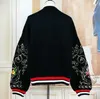 Fashion-Black Angel Flowers Embroidery Women's Sweaters Winter Luxury Designer Fashion Pullovers Women High End Sweaters 91830