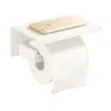 White &Mirror Chrome Polished & Black & Brushed Stainless Steel Toilet Paper Holder Top Place Things Platform 4 Choices