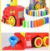 Q6 Electric Train, Creative Domino Automatic Card Placement, With Lights Sound, Science Educational Toy, Interactive Child-Child, Regalo di compleanno per bambini di Natale, 2-1