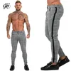 Gingtto Hommes Chinos Slim Fit Skinny Pantalon Pour Hommes Chino Pantalon Mode Gris Avec Bande Sur Le Côté 28-36