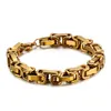 KB106710Z Stainless steel Gold Square Box Link Chain byzantine Chain bracelet women mens bangle jewelry 8 inch 4mm6mm8mm8740608
