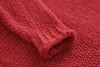 Feminino Diário Mulheres 2019 Outono Inverno Moda Designer Pulôver Malhas Malasco Sólido Vermelho Vermelho Mock Neck Curta Topknit Sweater