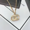 C1988 Mässing Classic Necklace French Couture CZ Cubic Zirconia Letter Pendant Halsband Fashion Women039S tröja Chain2300955