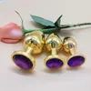 Gold Metal Mini Anal Toys Butt Plug Booty Beads Sex Toy Stainless Steel Crystal Jewelry Sex Toys 8234mm medium size7435177