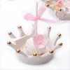 [DDisplay]Porcelain White Crown Ring Jewelry Tray Personalized Bracelet Organizer Case Little Girls Necklace Glamour Earrings Display Holder