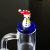 Mini Small Snowman Carb Cap Cartoon Glass Carb Caps Smoking Accessoarer för Quartz Banger Wax DAB Tool Partihandel DCC17