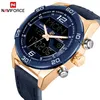 NAVIFORCE marque de luxe hommes mode montres à Quartz avec coffret pour étanche hommes montres en cuir militaire montre-bracelet 303F