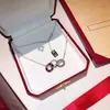 Mode amour collier bijoux hommes femmes trois anneaux plein collier de diamants octogonal bouchon à vis amour collier couple cadeau avec coffret